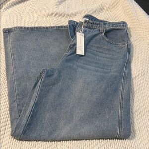 Stylish Blue High Rise Wide Leg Jeans